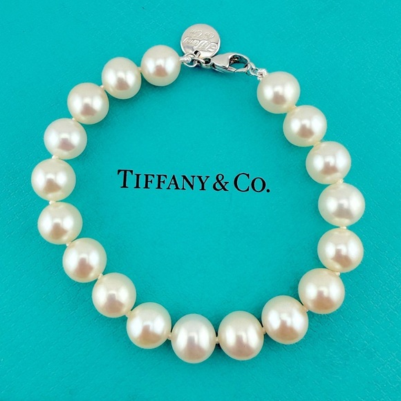 Tiffany & Co. Ziegfeld 9-9.5mm Pearl Bracelet Sterling Silver - Picture 1 of 8